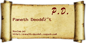 Paneth Deodát névjegykártya